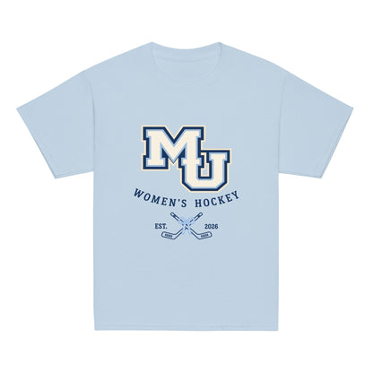 Classic | Youth T Shirt | Marquette University Women's Hockey | Crest Logo