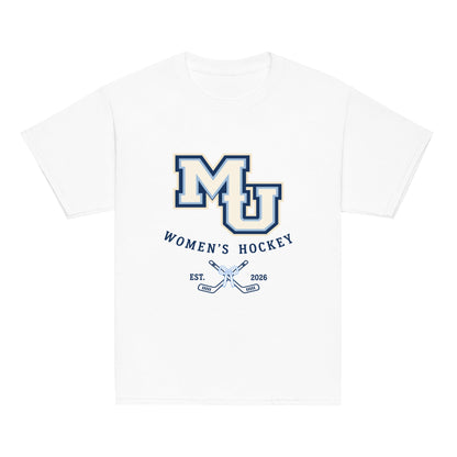 Classic | Youth T Shirt | Marquette University Women's Hockey | Crest Logo