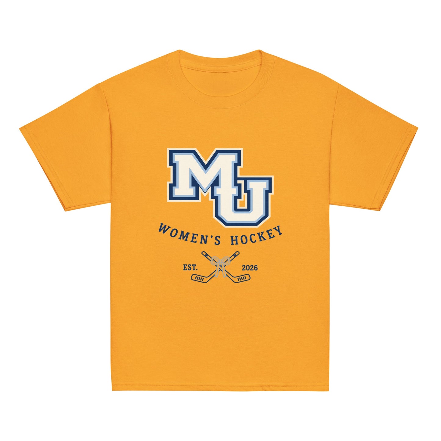 Classic | Youth T Shirt | Marquette University Women's Hockey | Crest Logo