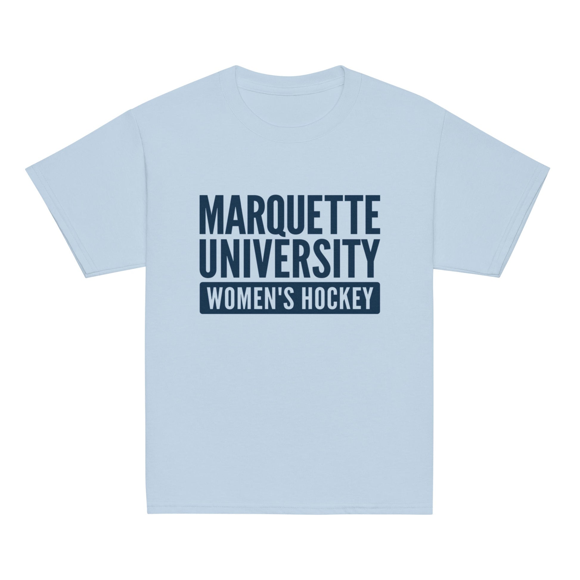Classic | Youth T Shirt | Marquette University Women's Hockey | Modern Script Logo