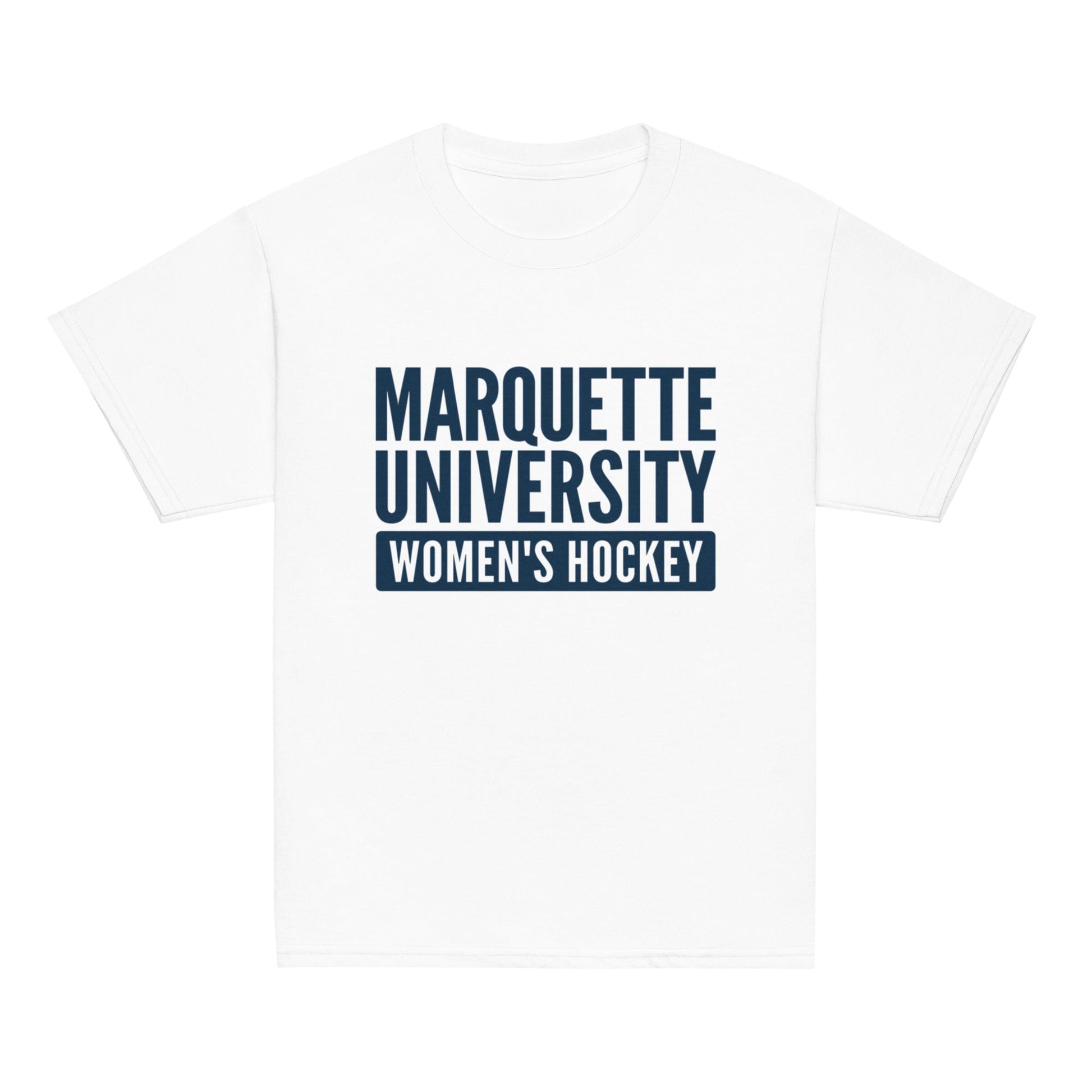 Classic | Youth T Shirt | Marquette University Women's Hockey | Modern Script Logo