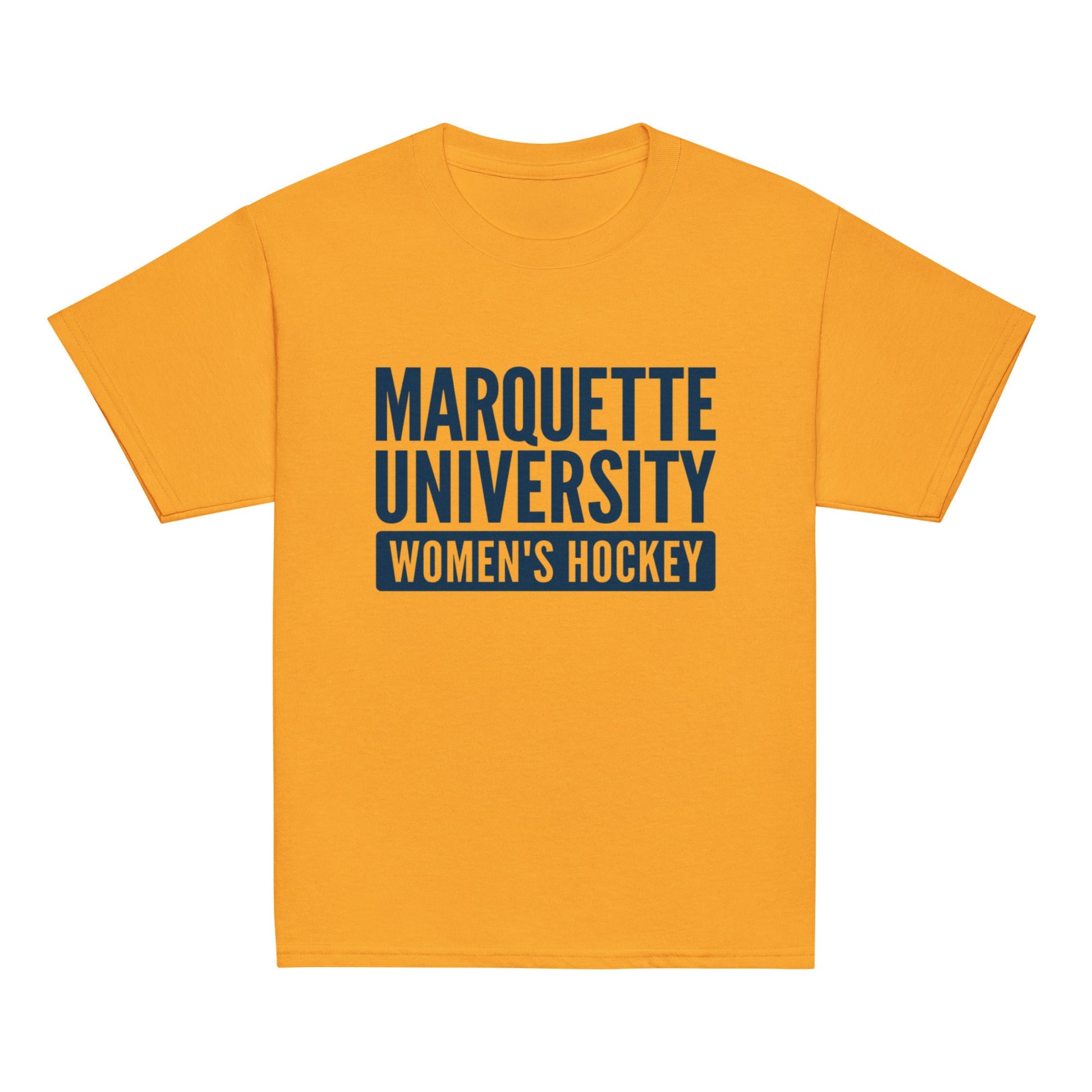 Classic | Youth T Shirt | Marquette University Women's Hockey | Modern Script Logo