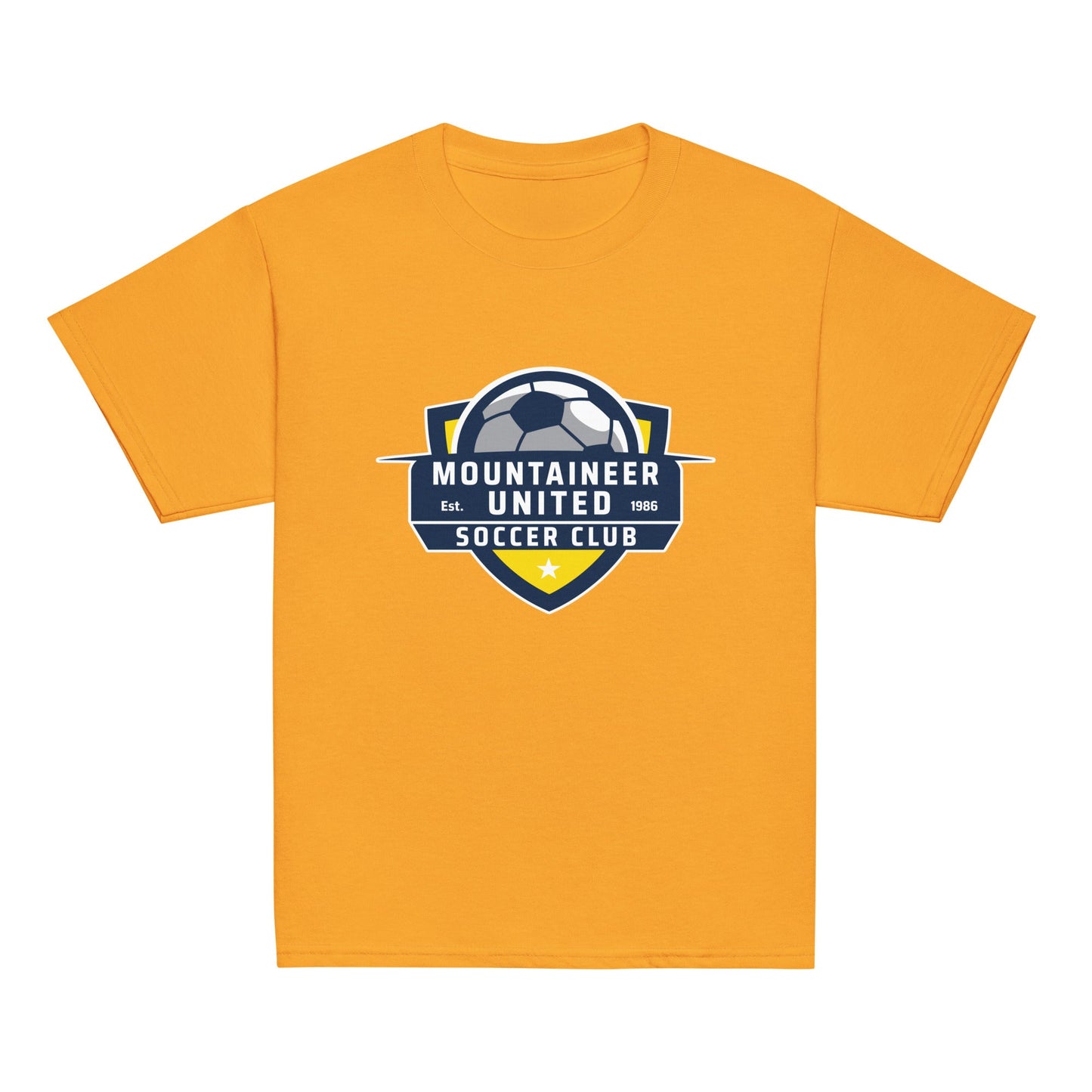Classic | Youth T Shirt | Mountaineer United Soccer Club | Alpine Crest Logo