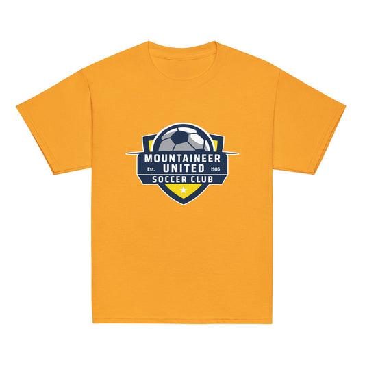 Classic | Youth T Shirt | Mountaineer United Soccer Club | Alpine Crest Logo