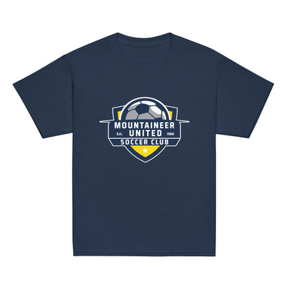 Classic | Youth T Shirt | Mountaineer United Soccer Club | Alpine Crest Logo