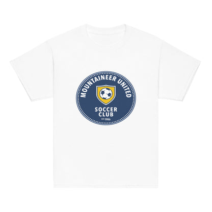 Classic | Youth T Shirt | Mountaineer United Soccer Club | Badge Logo