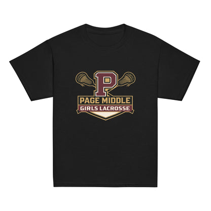 Classic | Youth T Shirt | Page Middle Girls Lacrosse | Block P Logo