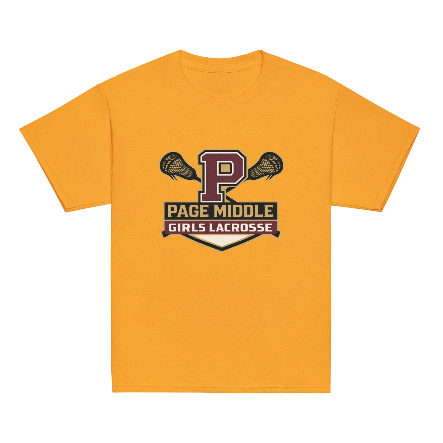 Classic | Youth T Shirt | Page Middle Girls Lacrosse | Block P Logo