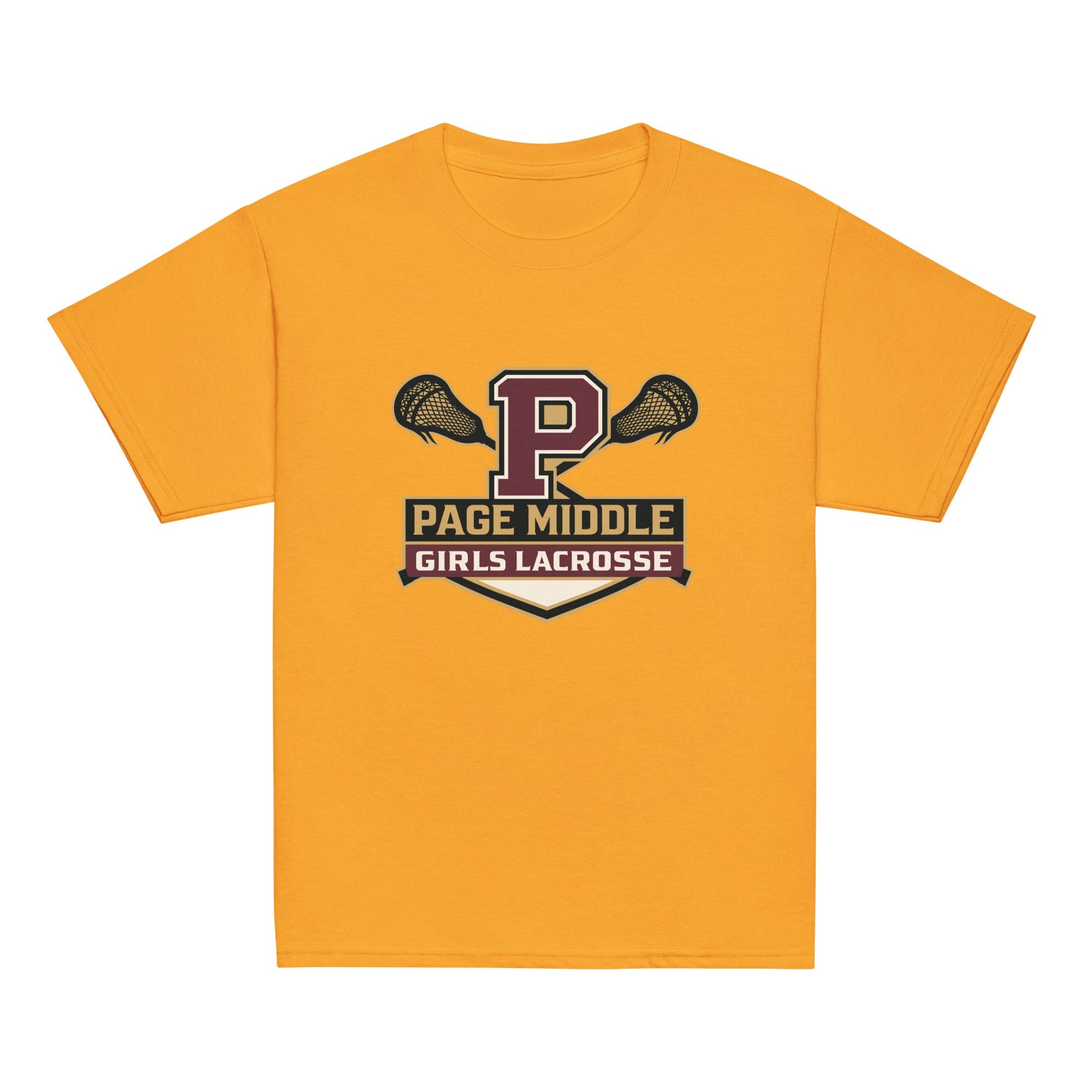 Classic | Youth T Shirt | Page Middle Girls Lacrosse | Block P Logo