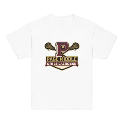 Classic | Youth T Shirt | Page Middle Girls Lacrosse | Block P Logo