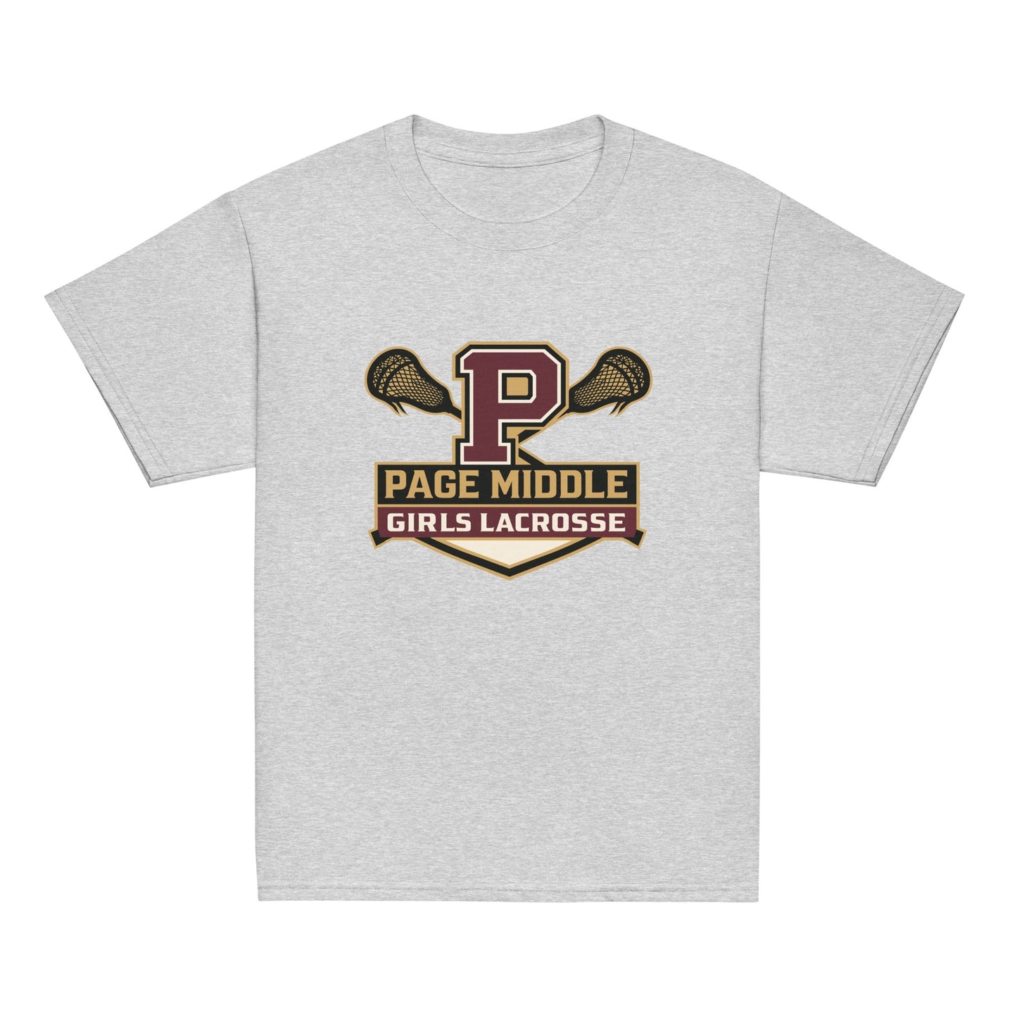 Classic | Youth T Shirt | Page Middle Girls Lacrosse | Block P Logo