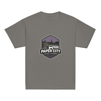 Classic | Youth T Shirt | Paper City Futbol Academy | Vanguard Shield Logo