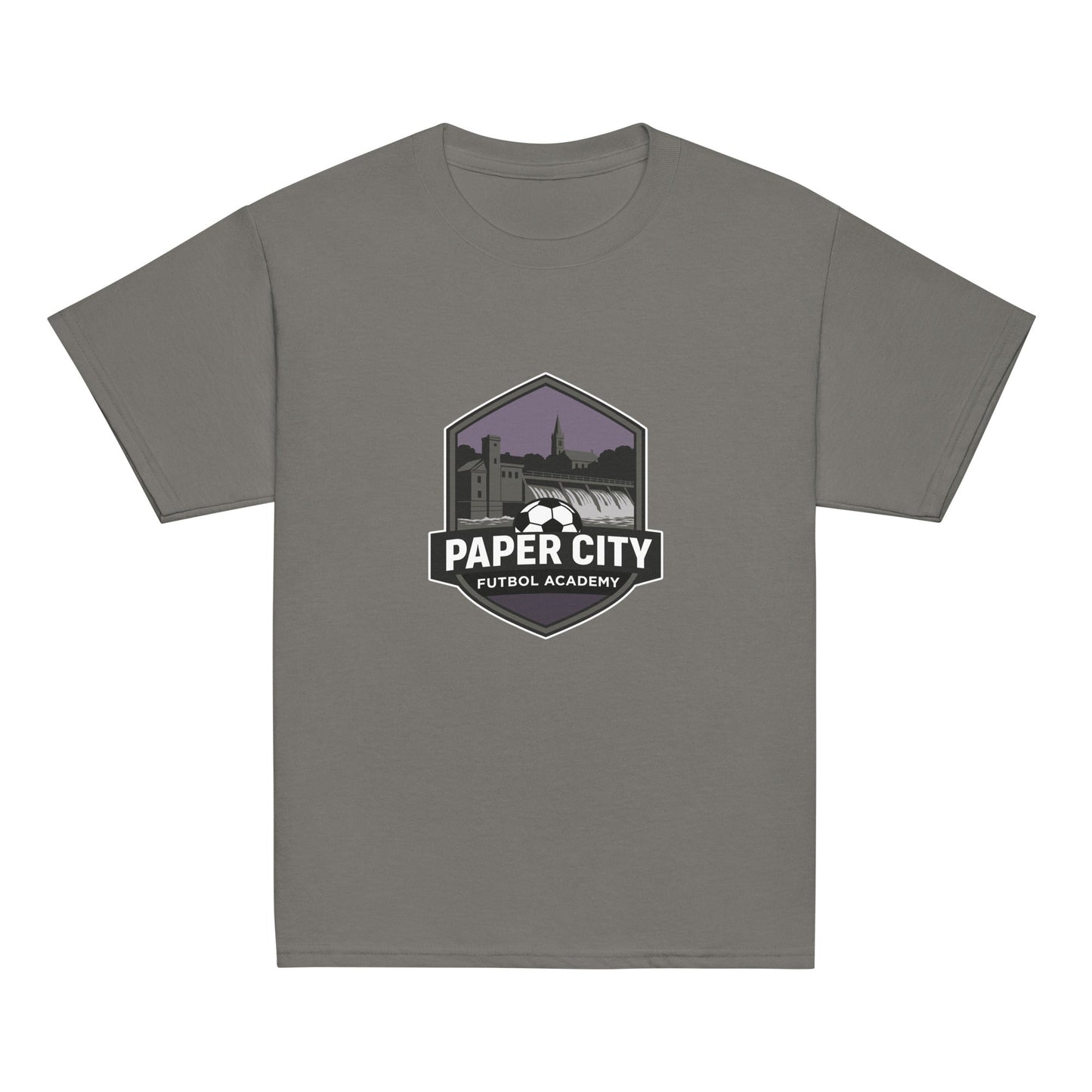 Classic | Youth T Shirt | Paper City Futbol Academy | Vanguard Shield Logo