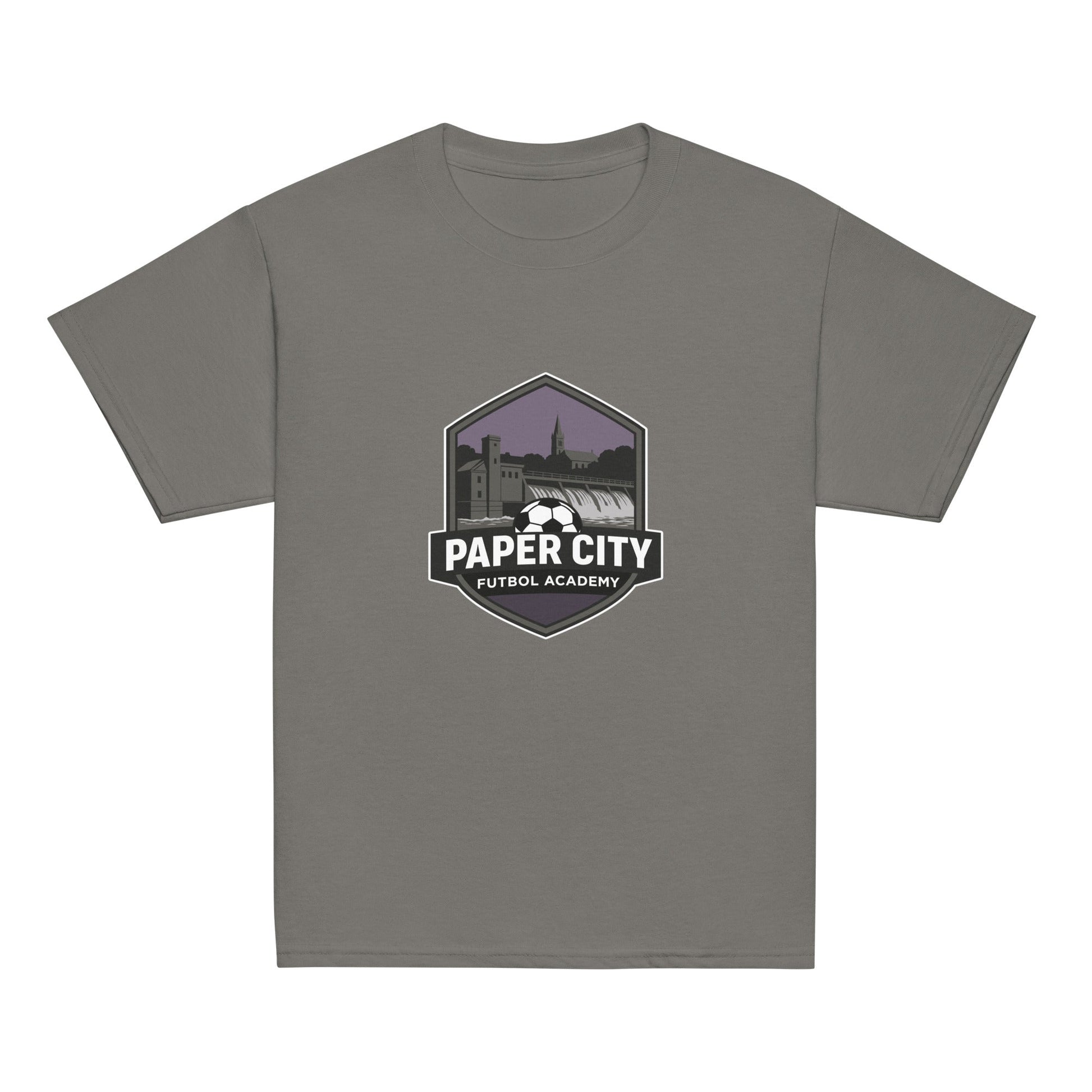 Classic | Youth T Shirt | Paper City Futbol Academy | Vanguard Shield Logo