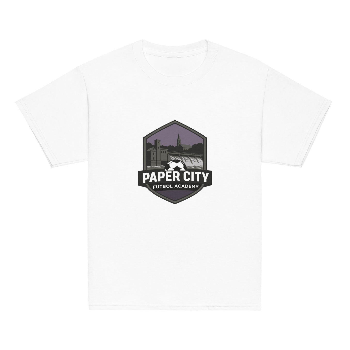 Classic | Youth T Shirt | Paper City Futbol Academy | Vanguard Shield Logo