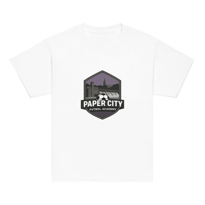 Classic | Youth T Shirt | Paper City Futbol Academy | Vanguard Shield Logo