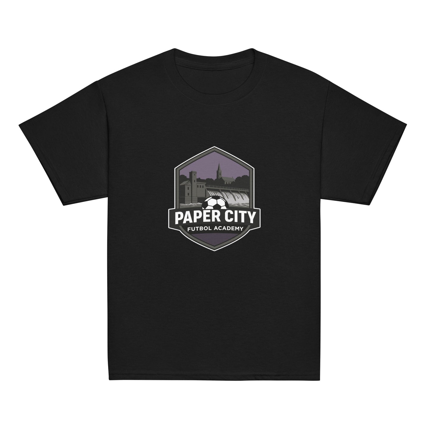 Classic | Youth T Shirt | Paper City Futbol Academy | Vanguard Shield Logo
