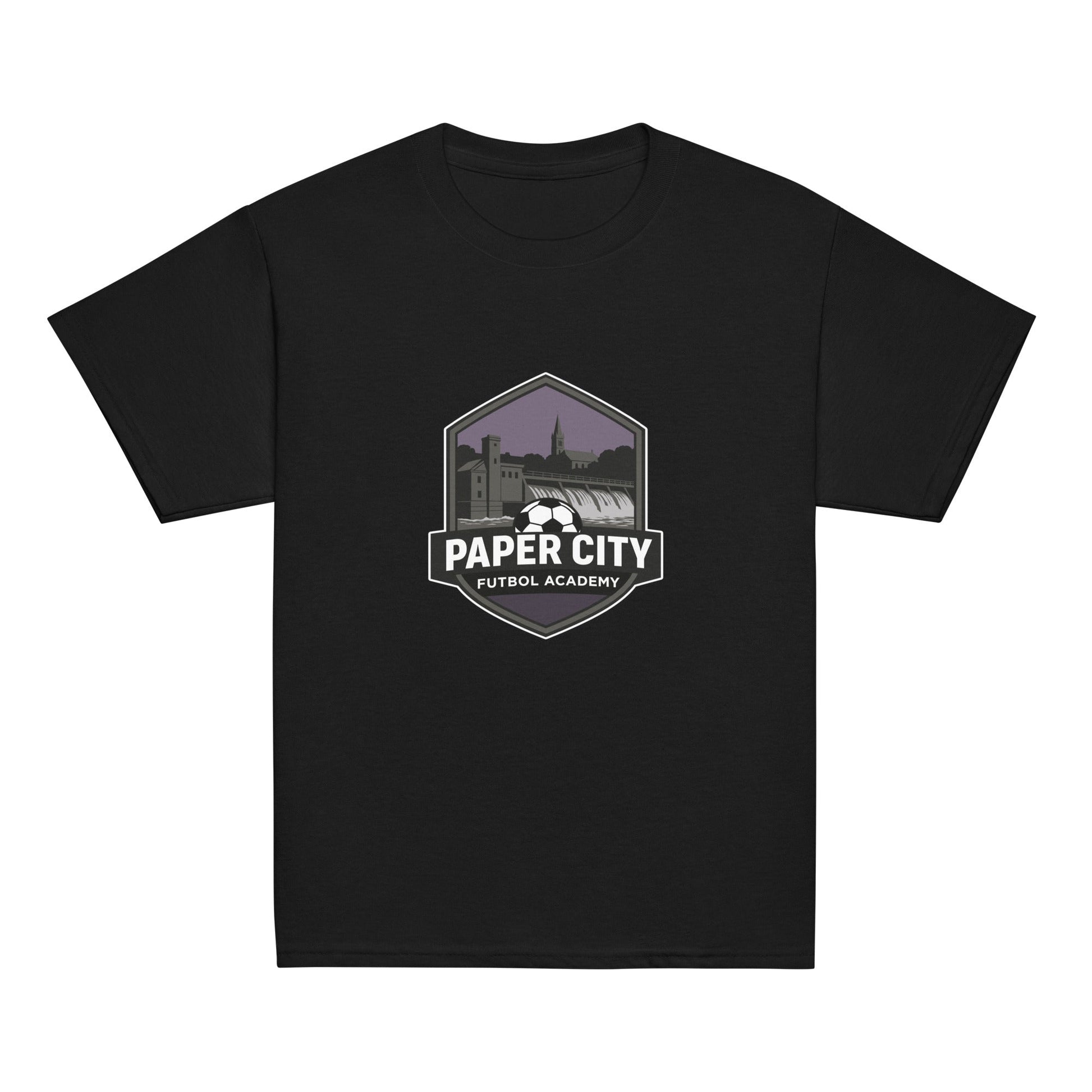 Classic | Youth T Shirt | Paper City Futbol Academy | Vanguard Shield Logo