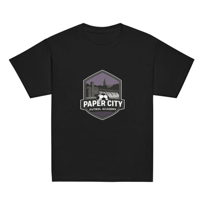 Classic | Youth T Shirt | Paper City Futbol Academy | Vanguard Shield Logo