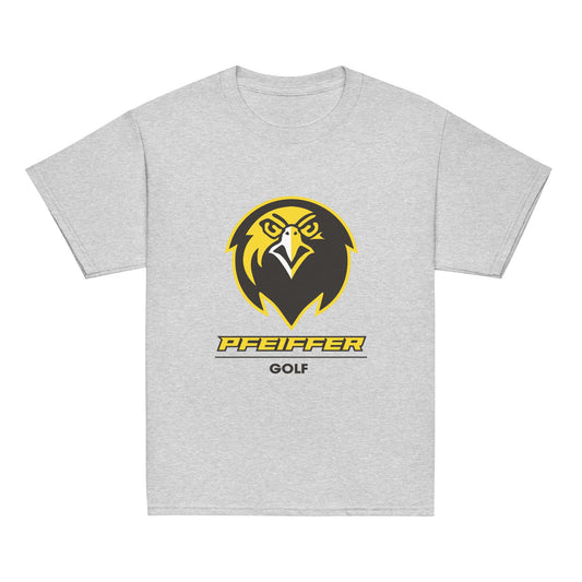 Classic | Youth T Shirt | Pfeiffer University Golf | Falcon Logo