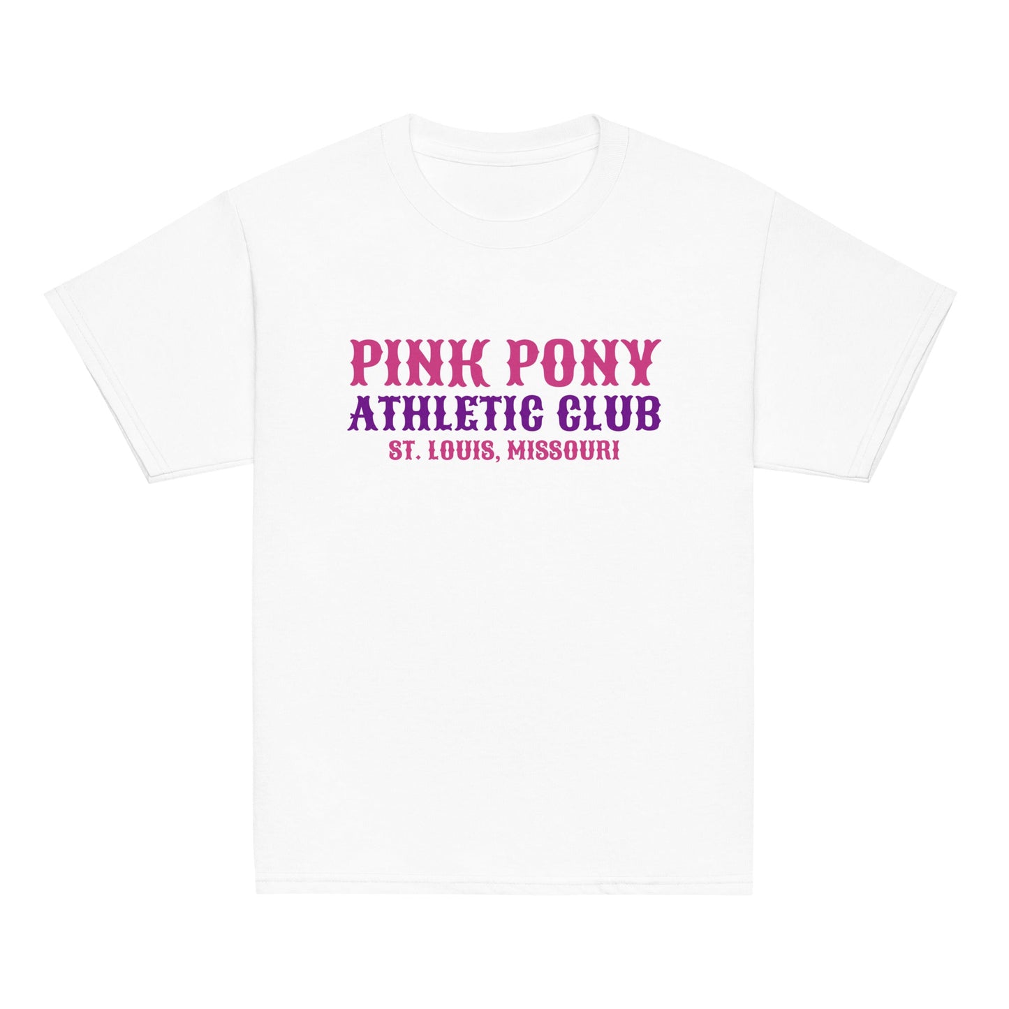 Classic | Youth T Shirt | Pink Pony Athletic Club | Athletic Wordmark Logo