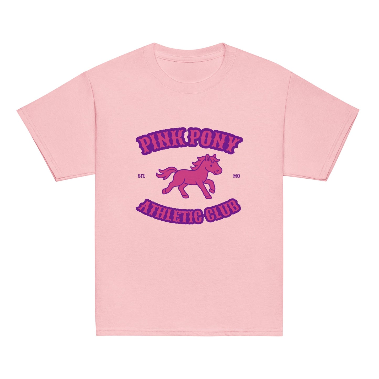 Classic | Youth T Shirt | Pink Pony Athletic Club | Crest Logo