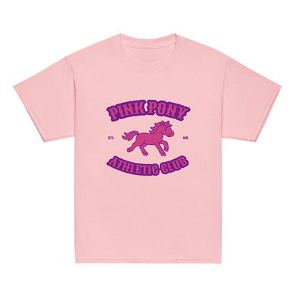 Classic | Youth T Shirt | Pink Pony Athletic Club | Crest Logo