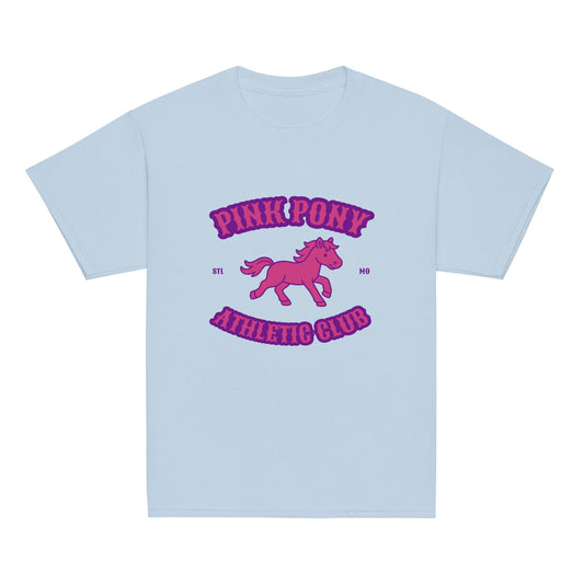 Classic | Youth T Shirt | Pink Pony Athletic Club | Crest Logo