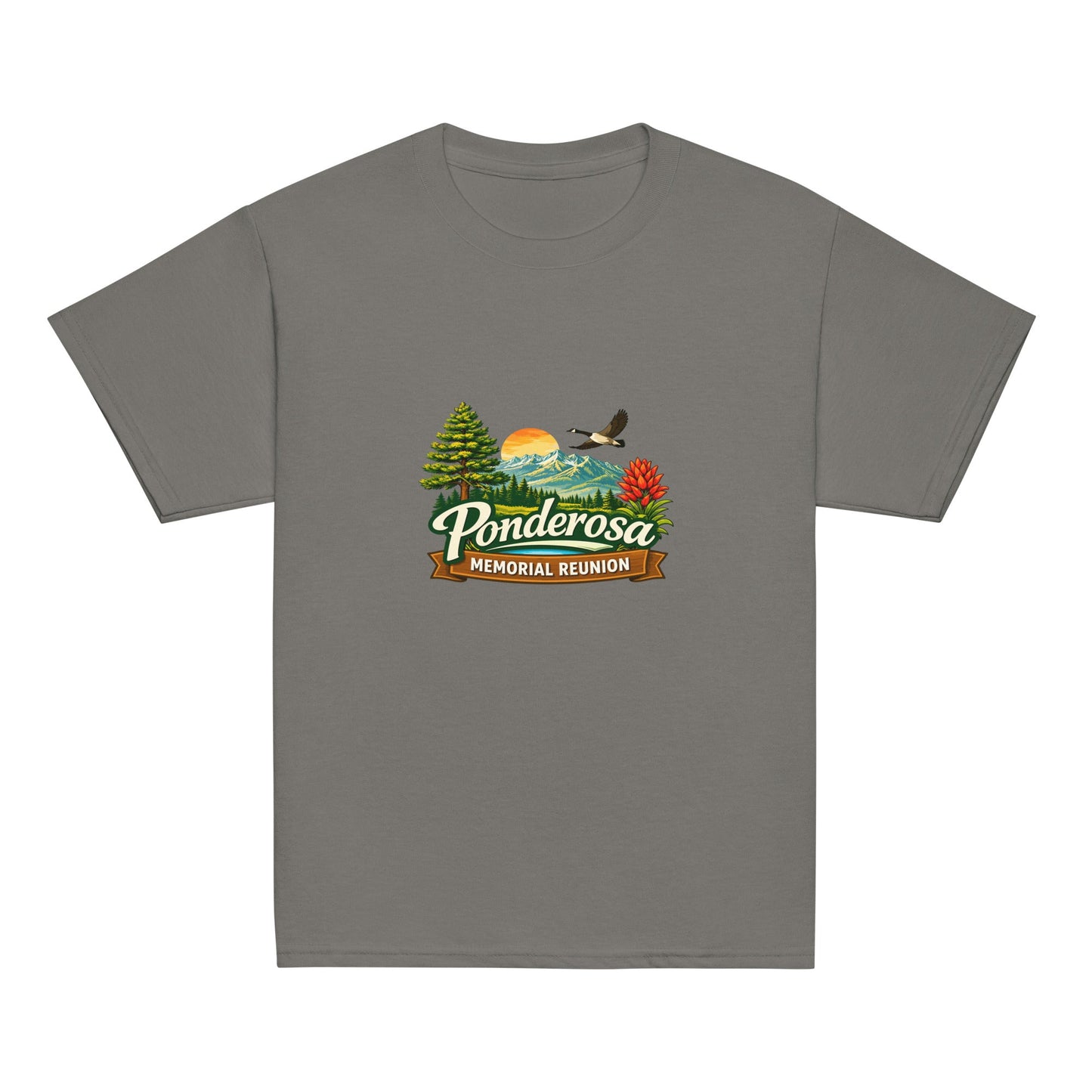 Classic | Youth T Shirt | Ponderosa Reunion | Painted Mountain Crest Logo
