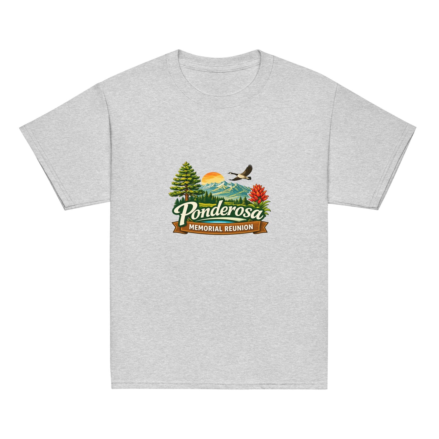 Classic | Youth T Shirt | Ponderosa Reunion | Painted Mountain Crest Logo