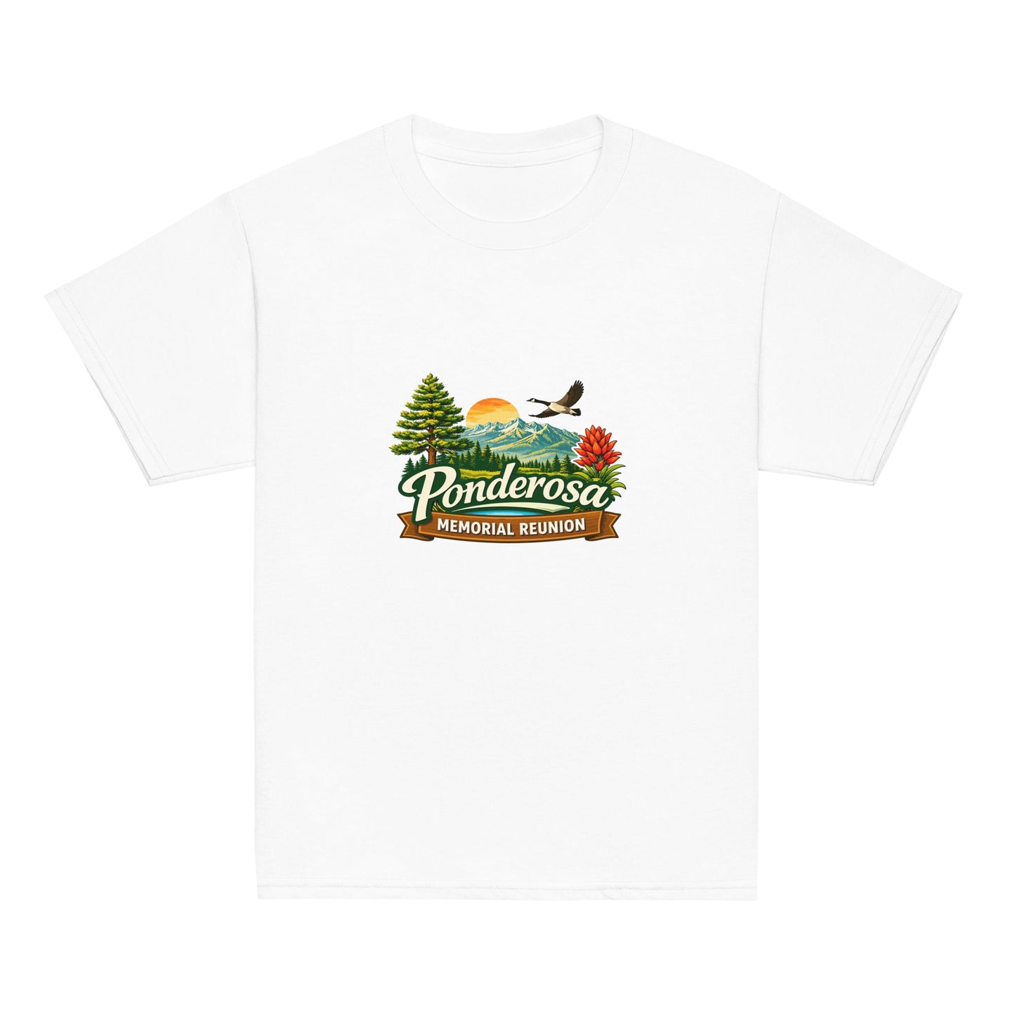 Classic | Youth T Shirt | Ponderosa Reunion | Painted Mountain Crest Logo