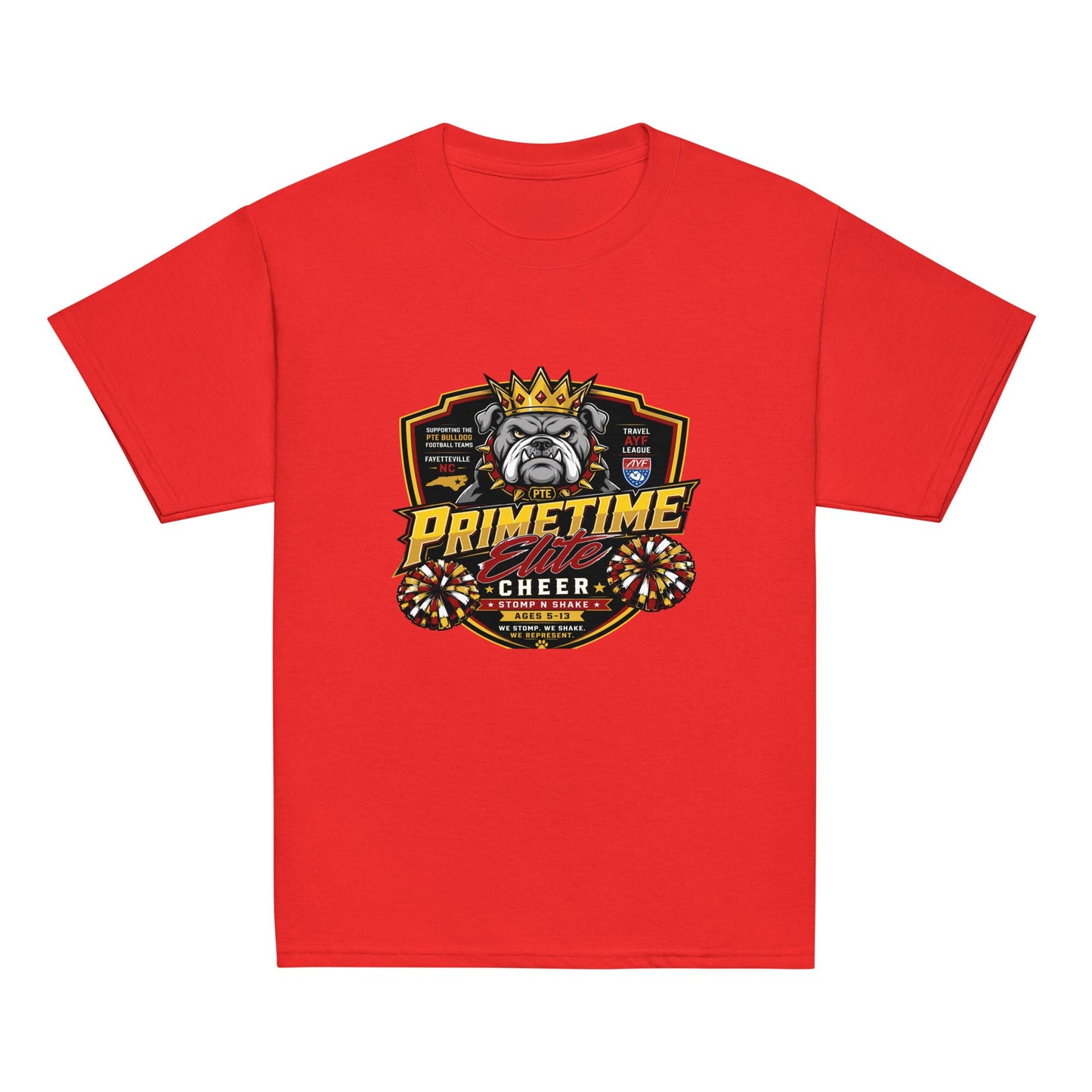 Classic | Youth T Shirt | PTE Bulldog Cheer | Shield Logo