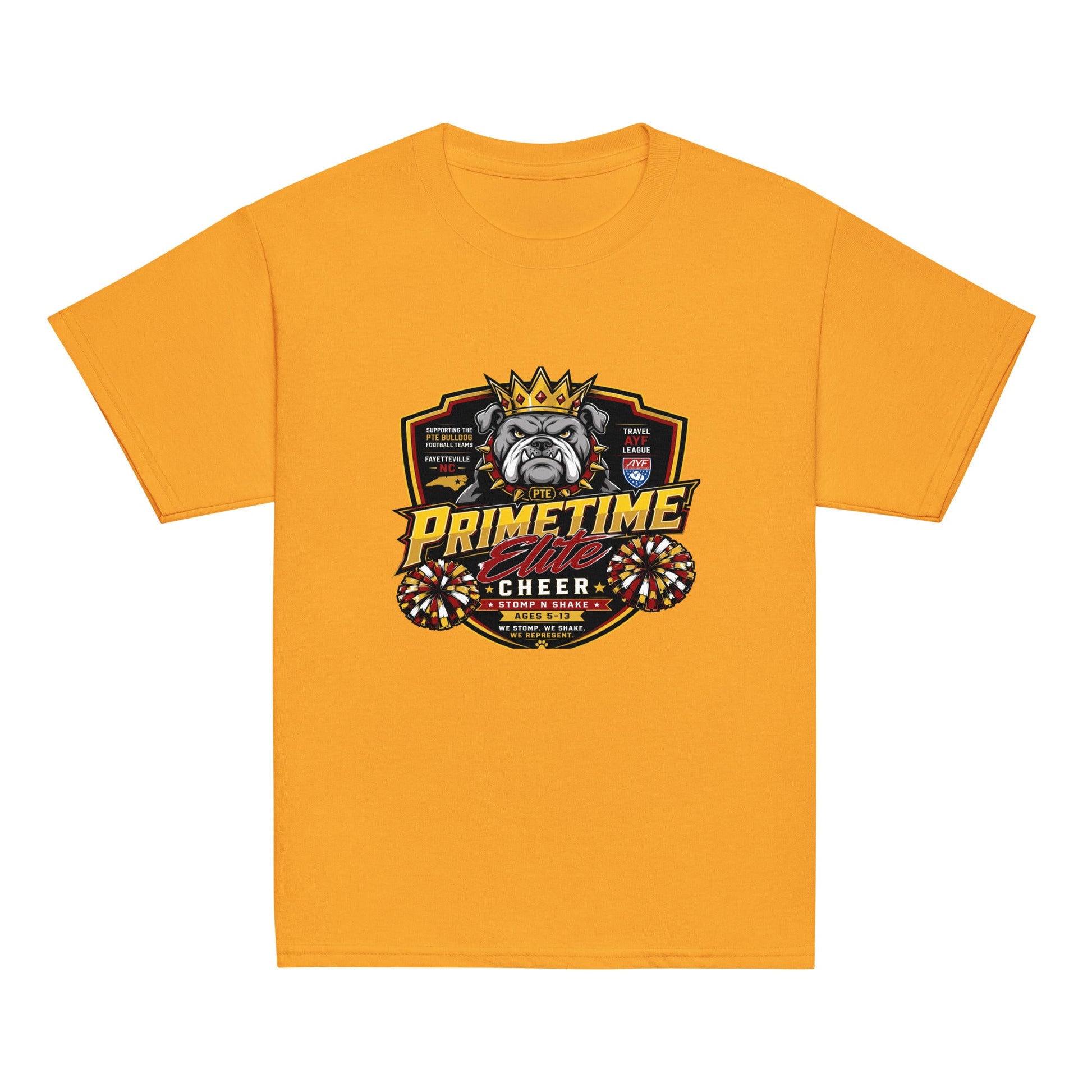 Classic | Youth T Shirt | PTE Bulldog Cheer | Shield Logo