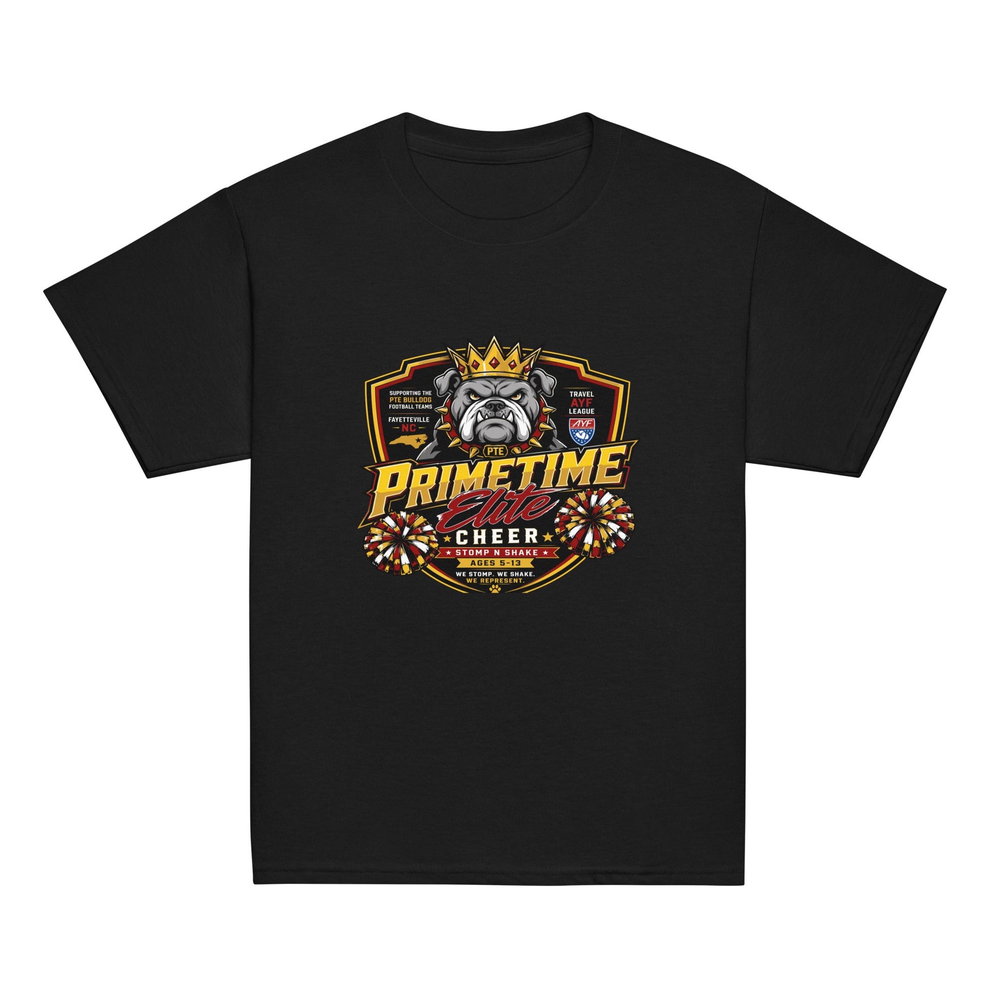 Classic | Youth T Shirt | PTE Bulldog Cheer | Shield Logo