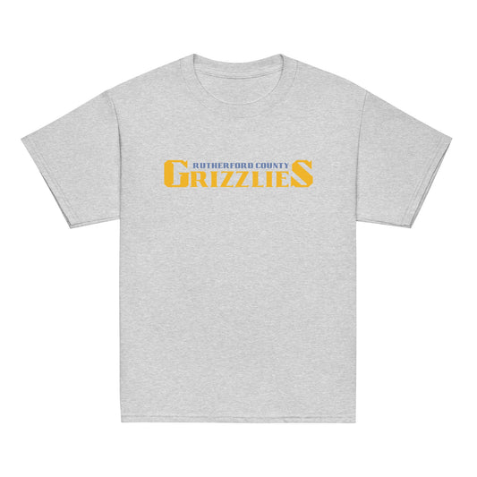 Classic | Youth T Shirt | Rutherford County Grizzlies Football | Script Logo