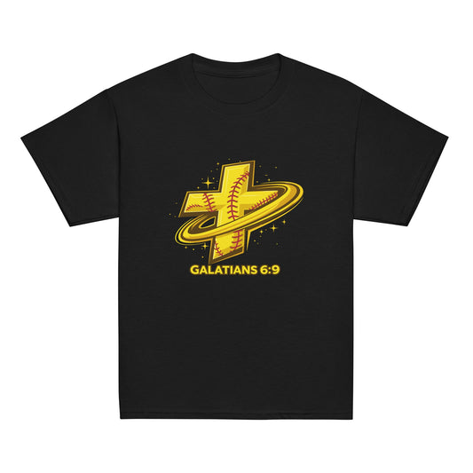 Classic | Youth T Shirt | Stingers Softball | Galatians 6:9 Logo