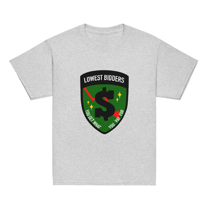 Classic | Youth T Shirt | The Lowest Bidders | Emblem Logo