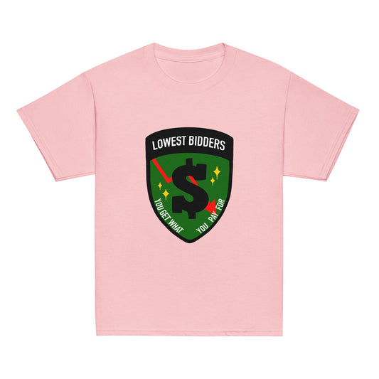 Classic | Youth T Shirt | The Lowest Bidders | Emblem Logo