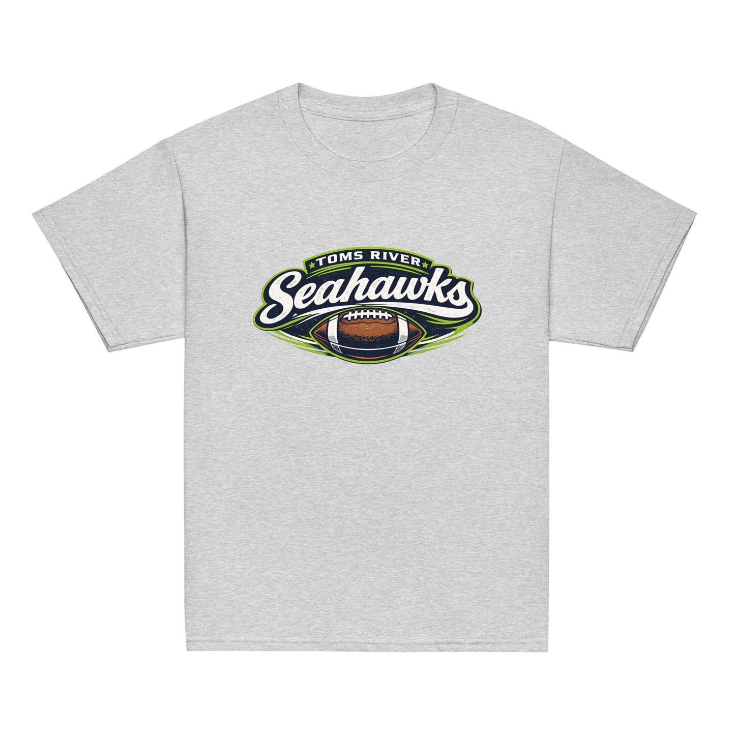 Classic | Youth T Shirt | Toms River Seahawks | Football Emblem Logo