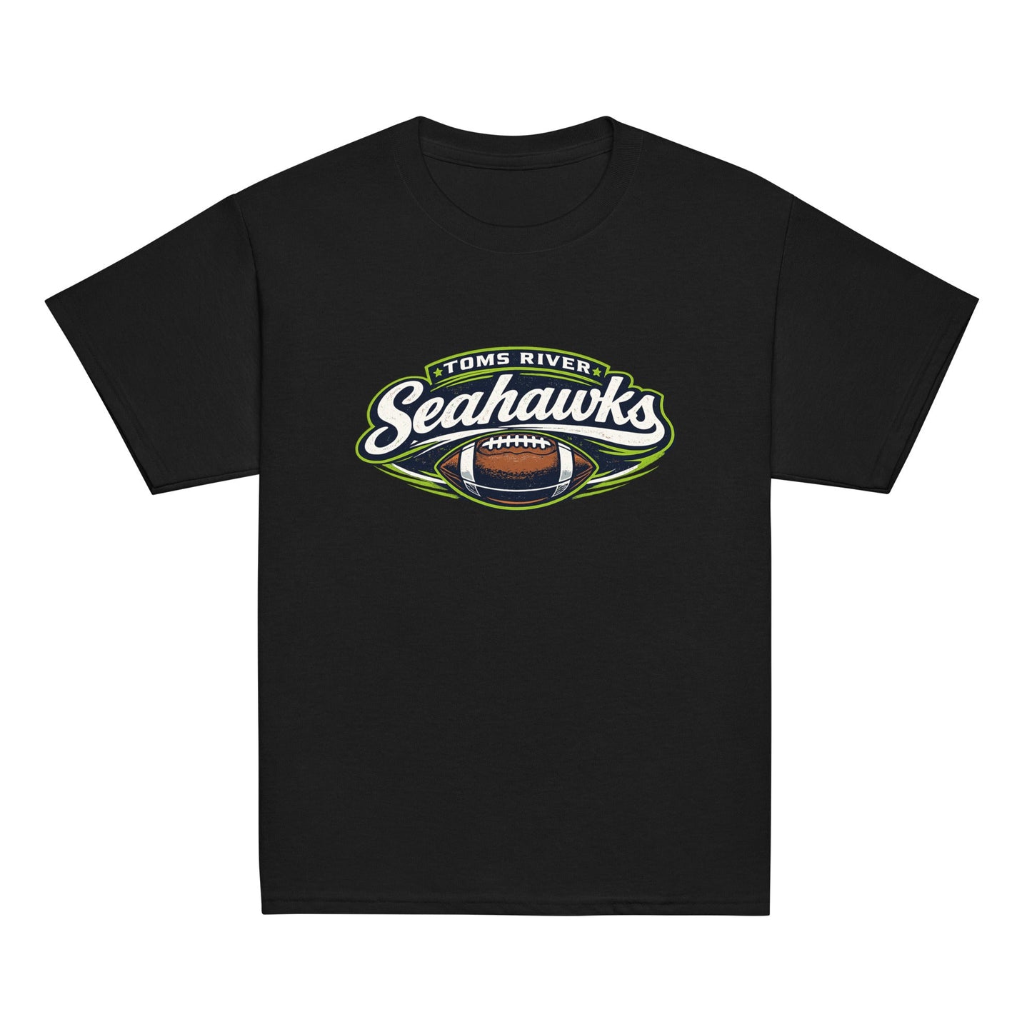 Classic | Youth T Shirt | Toms River Seahawks | Football Emblem Logo