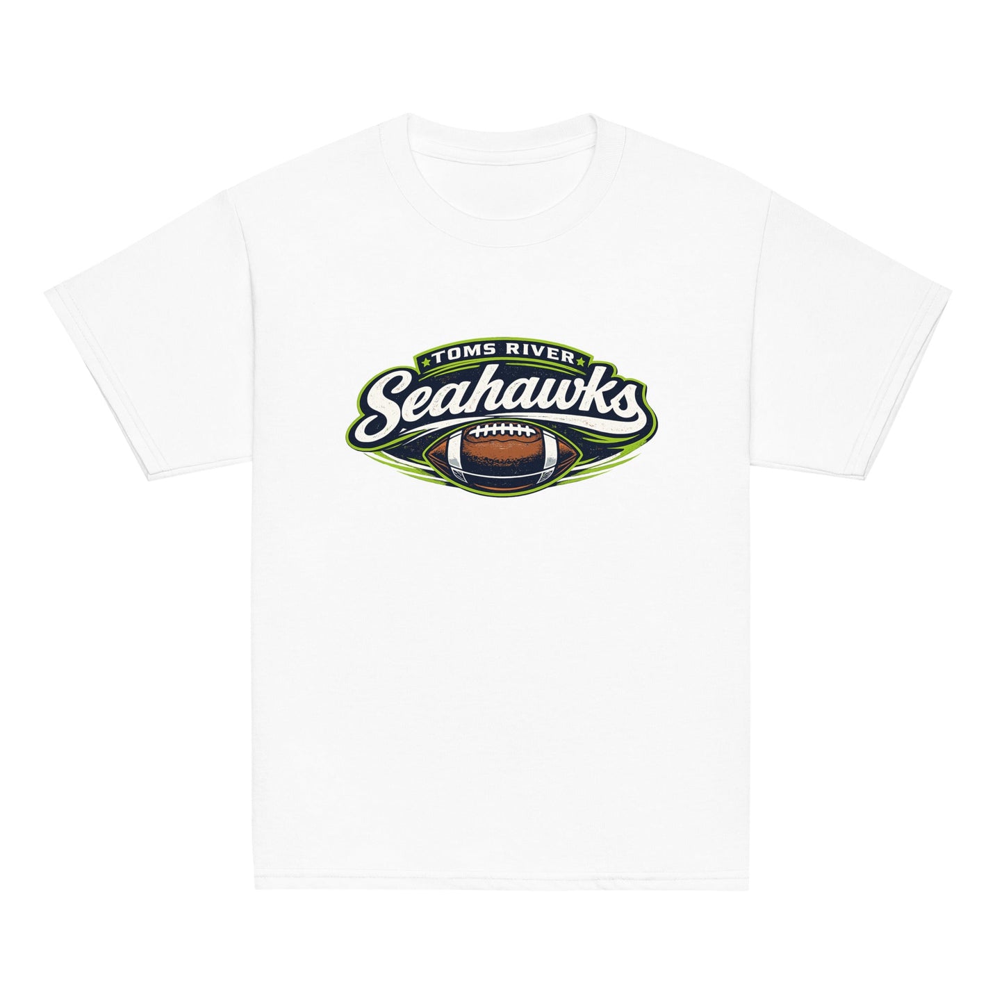 Classic | Youth T Shirt | Toms River Seahawks | Football Emblem Logo