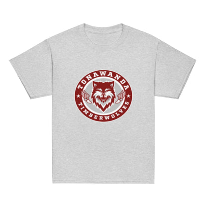 Classic | Youth T Shirt | Tonawanda High School Track and Field | Mascot Badge Logo