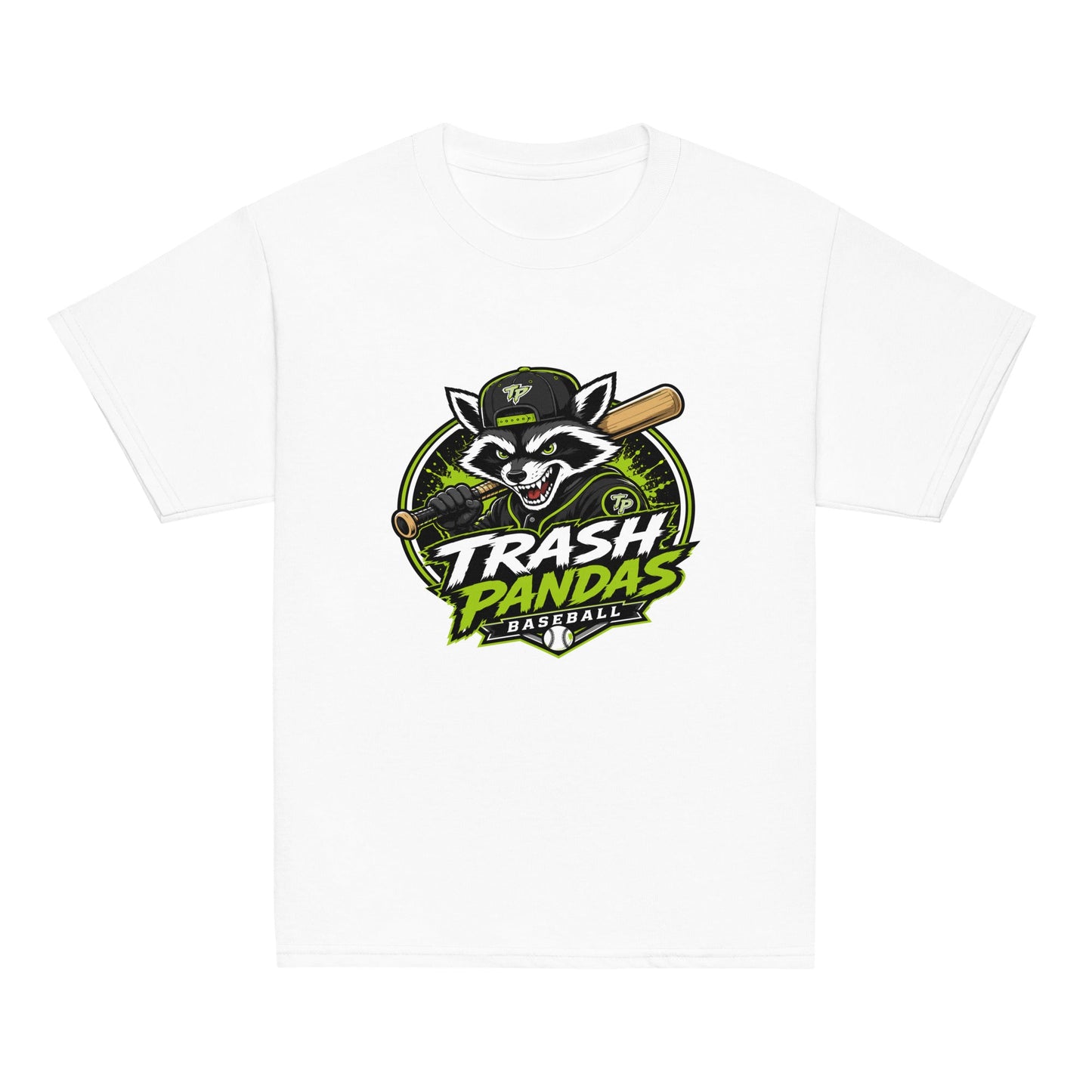 Classic | Youth T Shirt | Trash Pandas Baseball Organization | Mascot Logo