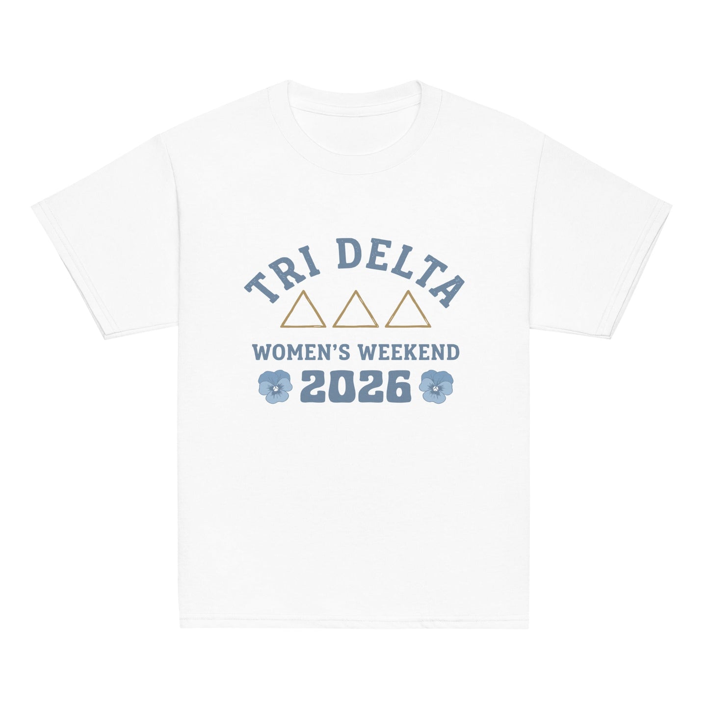 Classic | Youth T Shirt | Tri Delta Epsilon | Sisterhood Script Logo