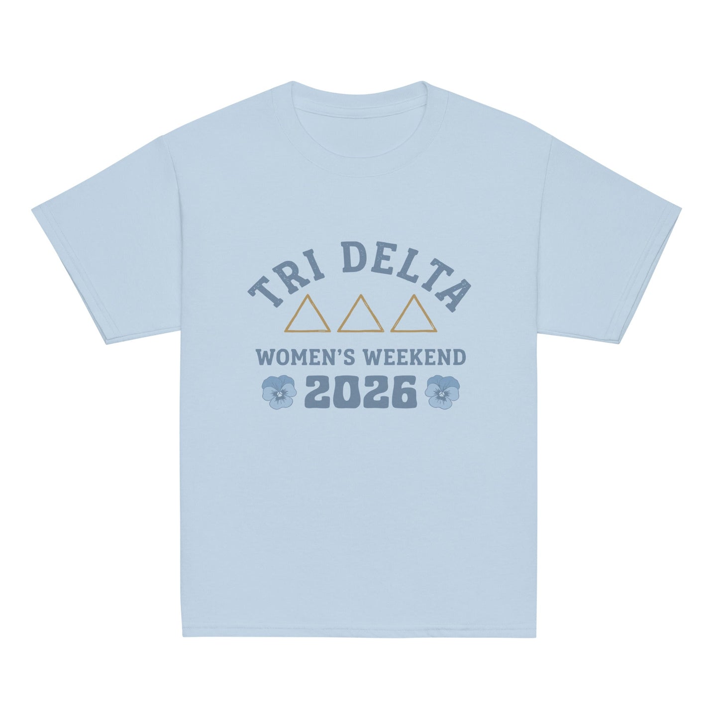 Classic | Youth T Shirt | Tri Delta Epsilon | Sisterhood Script Logo