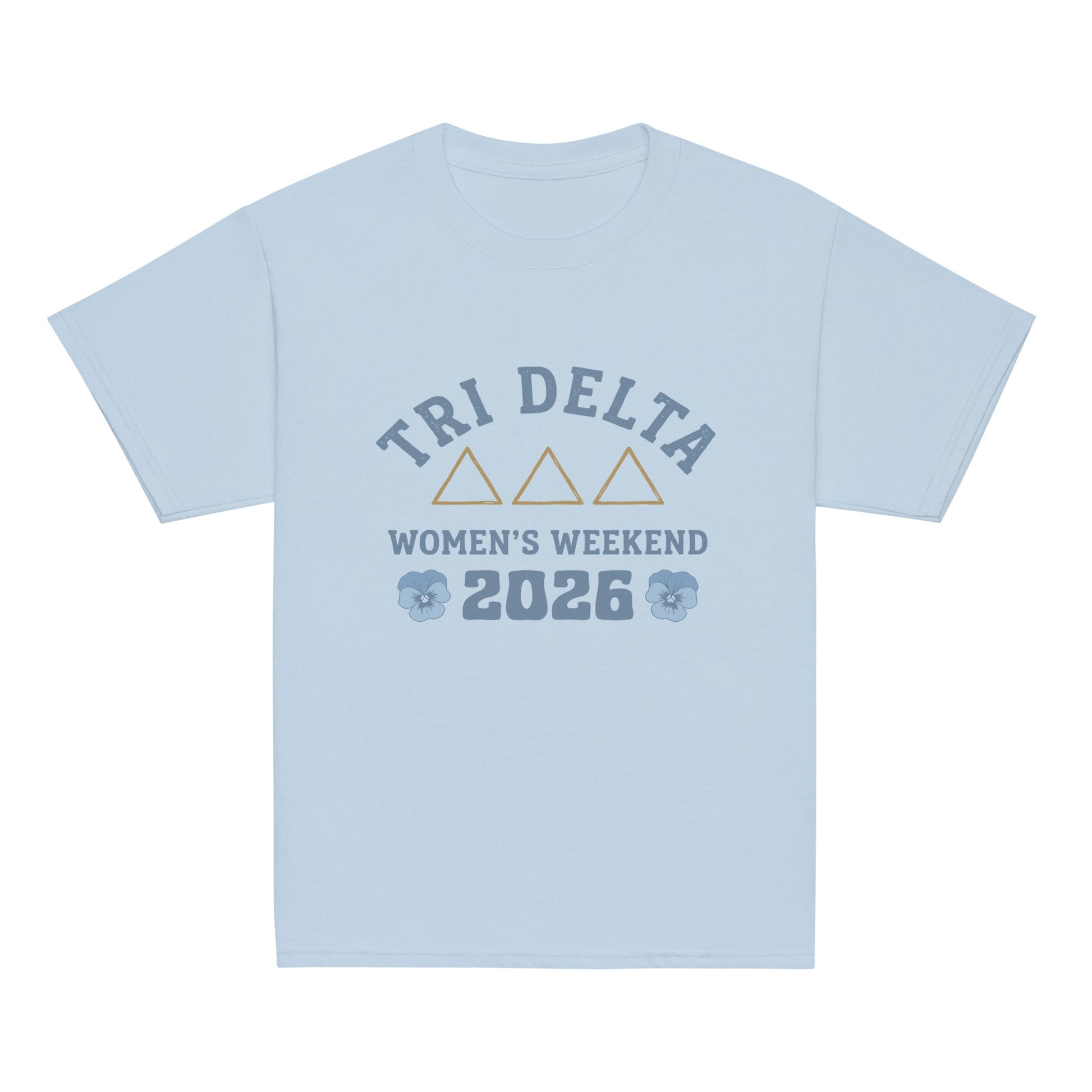 Classic | Youth T Shirt | Tri Delta Epsilon | Sisterhood Script Logo