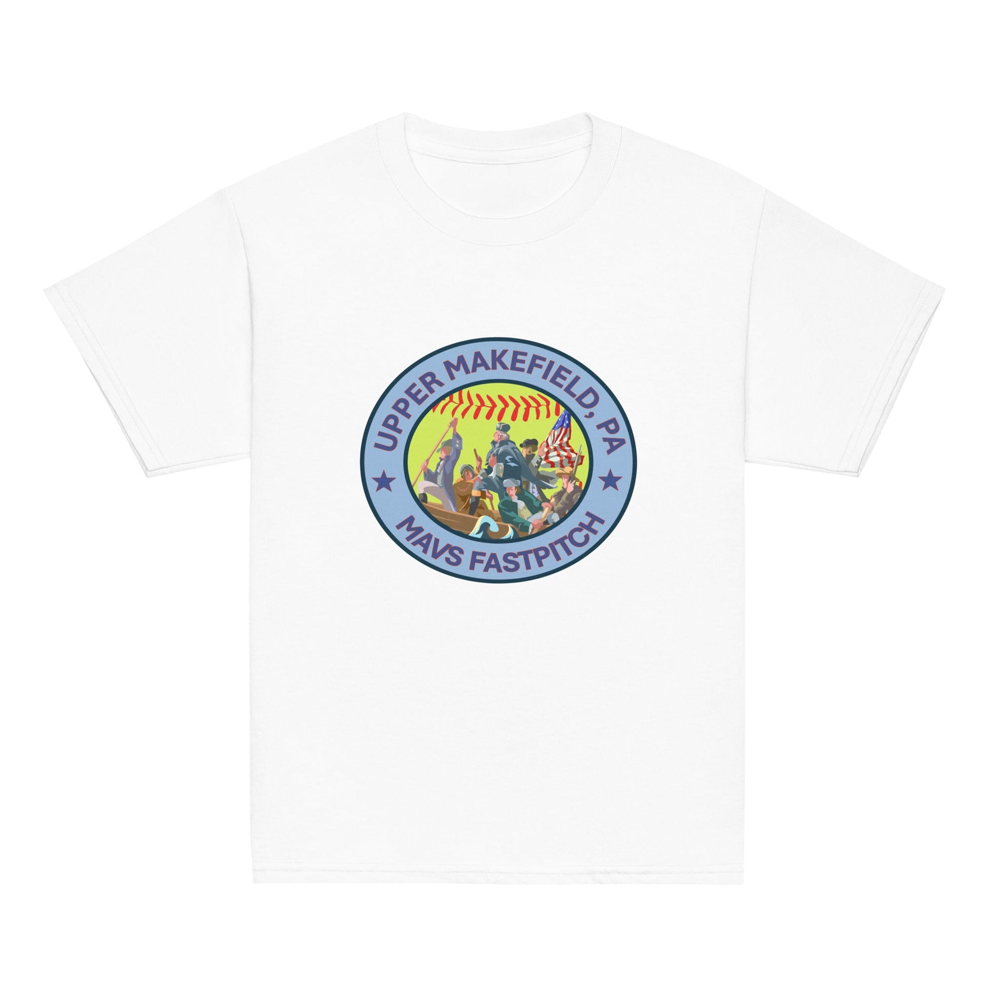 Classic | Youth T Shirt | Upper Makefield Mavs Fastpitch | Crossing Badge Logo