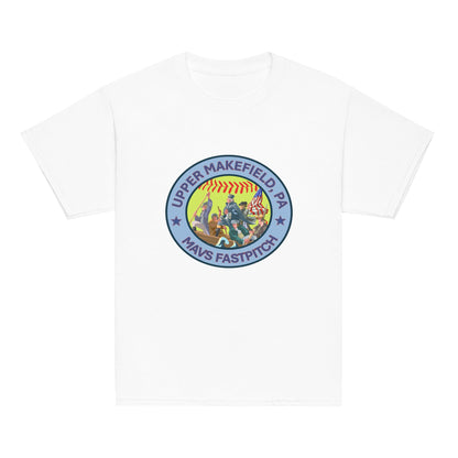 Classic | Youth T Shirt | Upper Makefield Mavs Fastpitch | Crossing Badge Logo