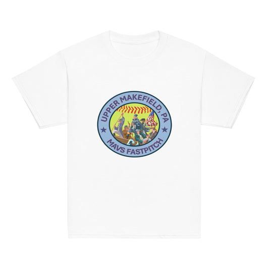 Classic | Youth T Shirt | Upper Makefield Mavs Fastpitch | Crossing Badge Logo