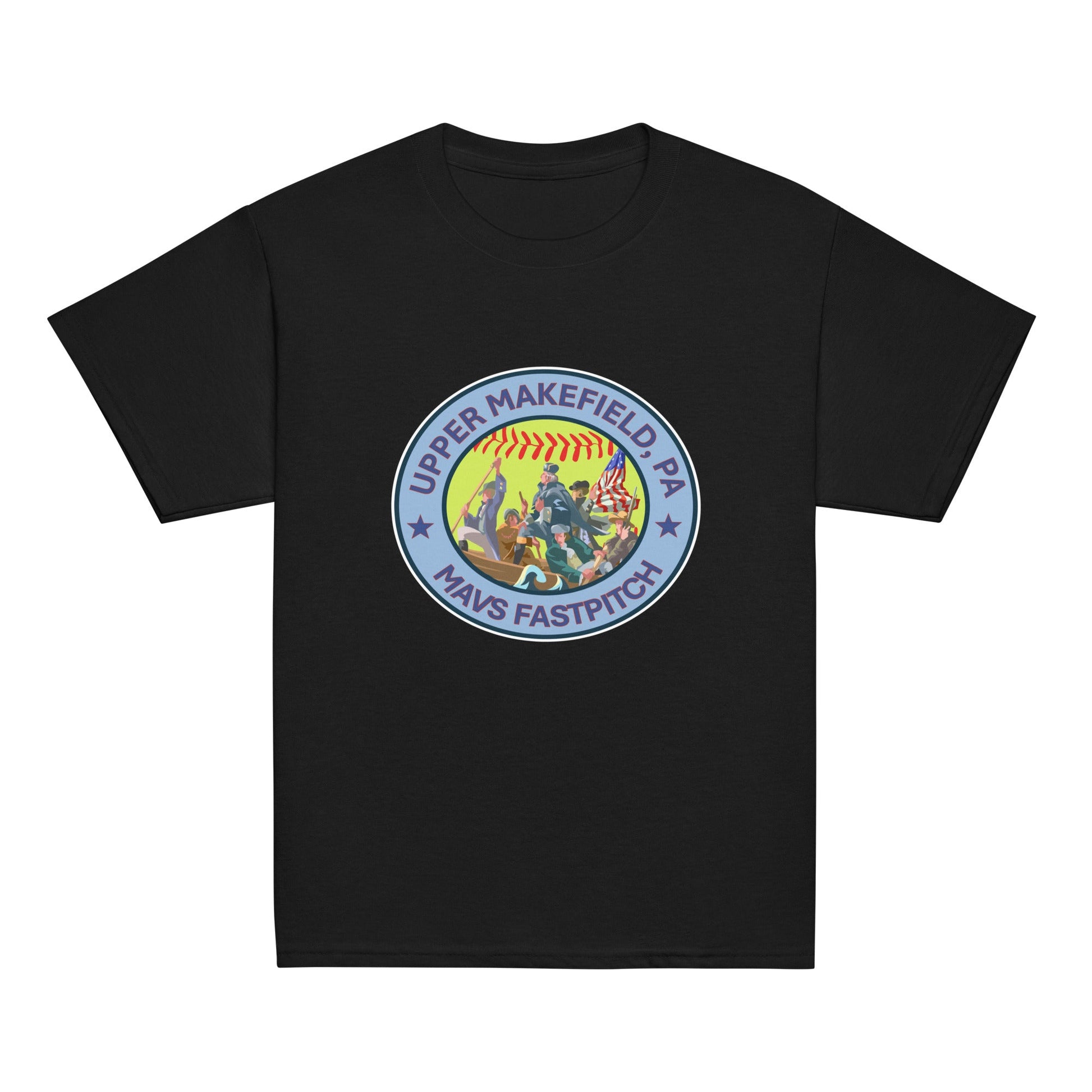 Classic | Youth T Shirt | Upper Makefield Mavs Fastpitch | Crossing Badge Logo